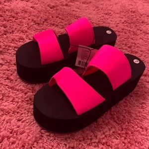 Platform sandals, never worn, new with tags.